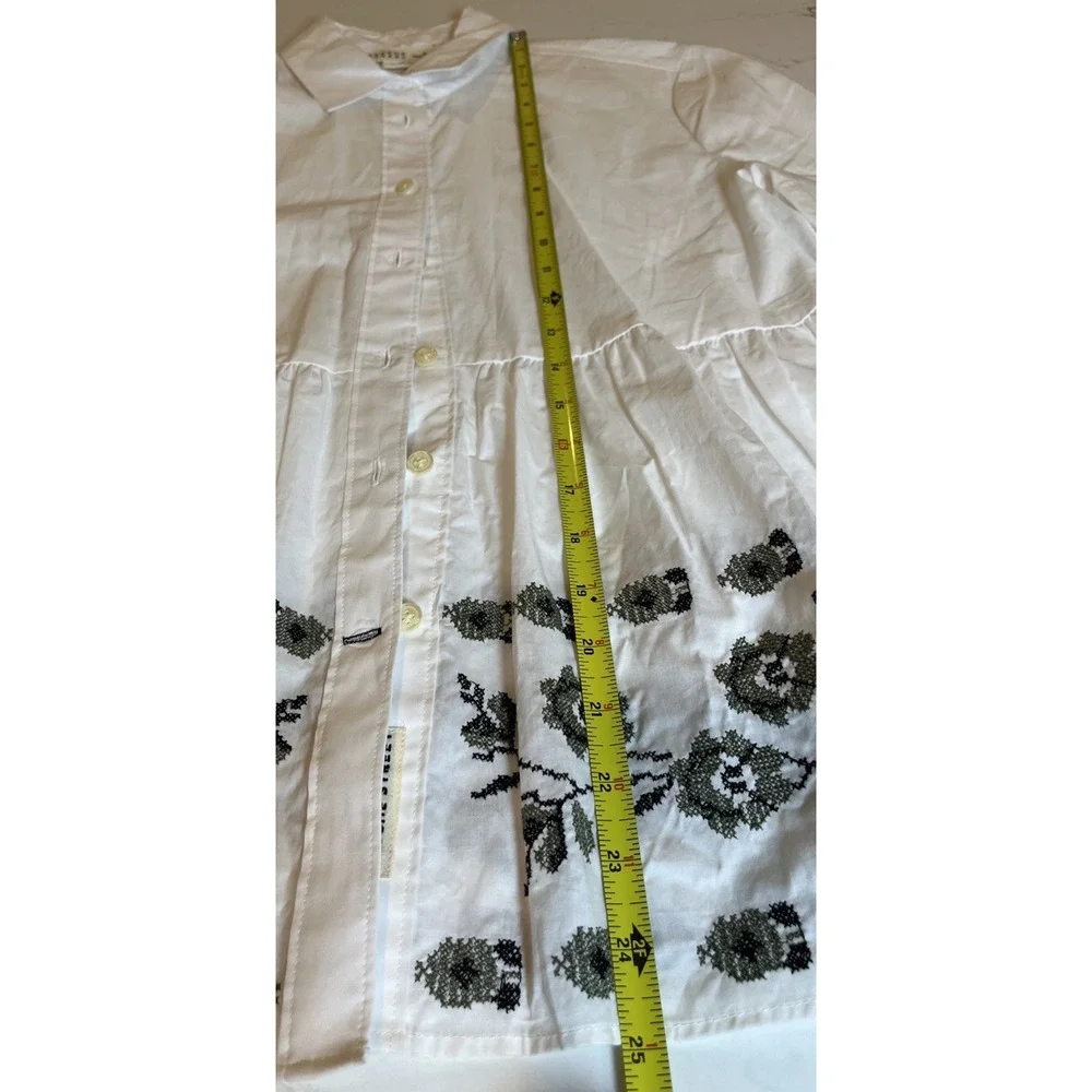 KATE‎ SPADE BROOME STREET SHIRT 100% COTTON EMBROIDERED Size Small